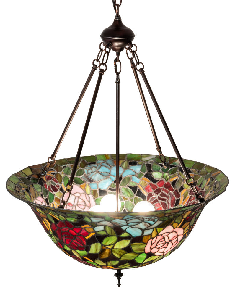 24 Wide Tiffany Rosebush Inverted Pendant
