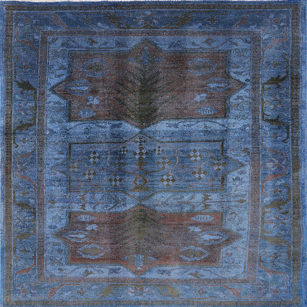 Ahgly Company Indoor Square Mid-Century Modern Area Rugs, 3' Square