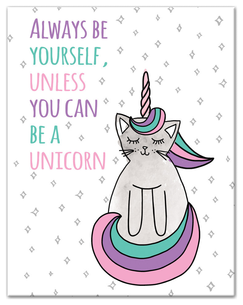 Be a Unicorn Cat 11x14 Canvas Wall Art