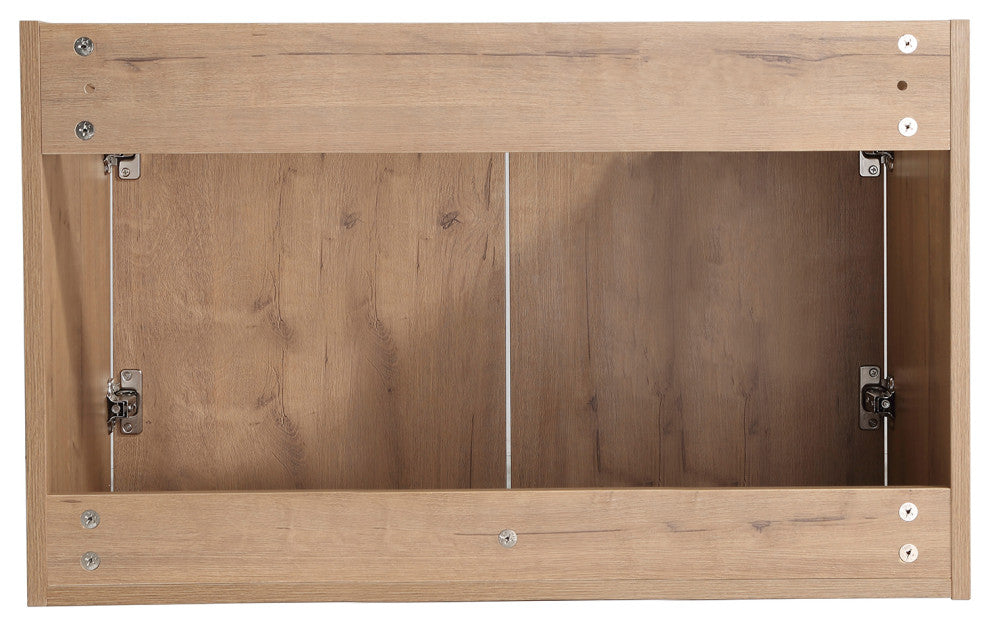 Bath Vanity Set, Imitative Oak, Resin Vanity Top, White, White Basin