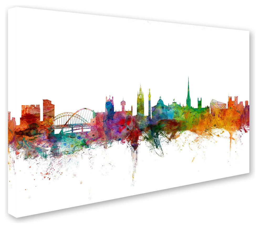 'Newcastle England Skyline II' Canvas Art by Michael Tompsett