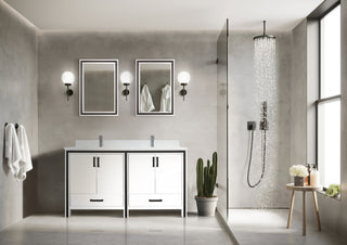 Ziva Transitional White 60" Vanity Cabinet Only