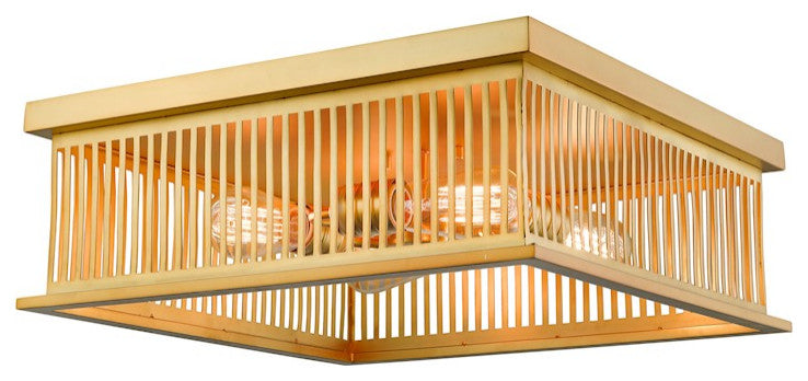 Zlite 333F4BR 4-Light Flush Mount, Brass
