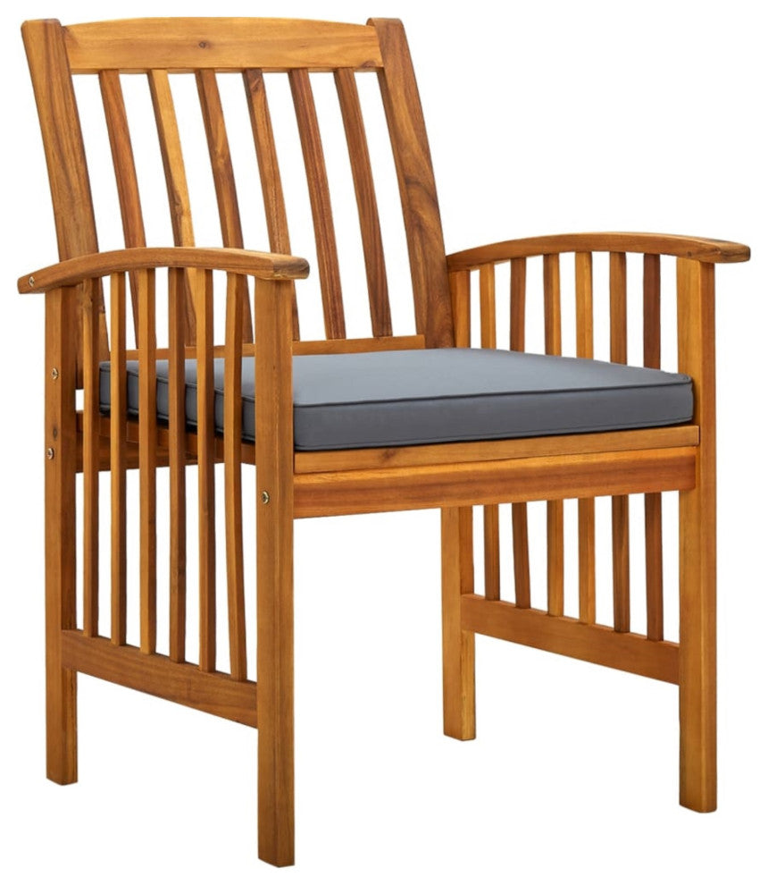 Vidaxl Garden Dining Chairs 2-Piece Set With Cushions Solid Acacia Wood