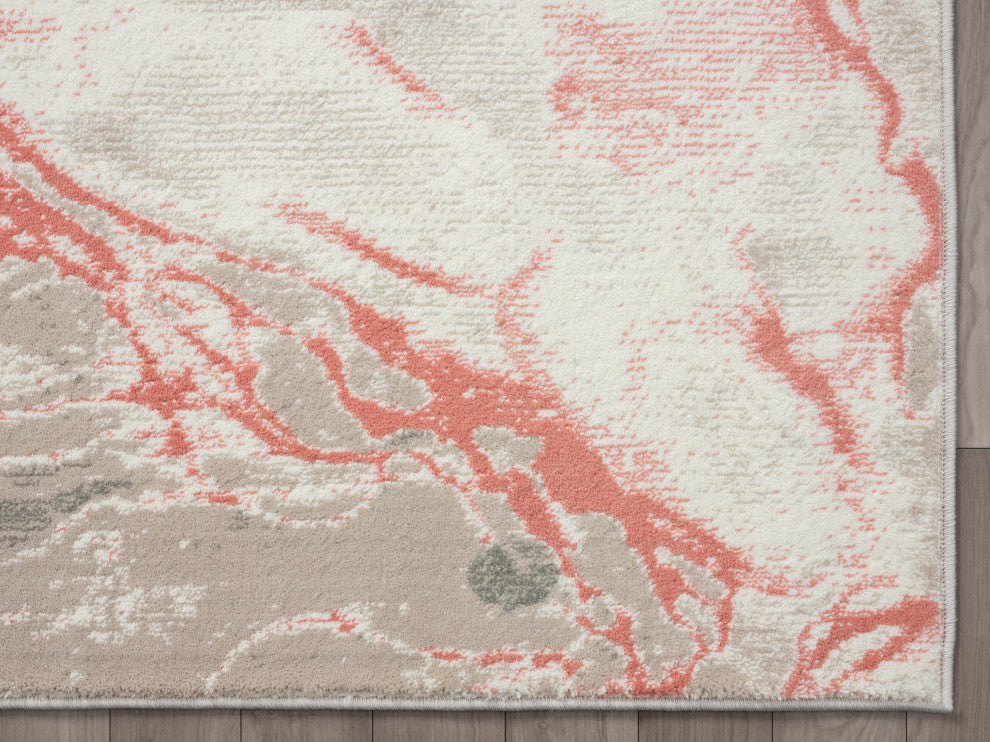 Abani Arto ART140C Abstract Liquid Marble Cream Pink  Area Rug