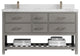 Parker 60 Double Sink Bathroom Vanity in Elephant Skin Gray  2" Calacatta Nuvo