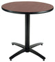 Durable Round Pedestal Table With ArchedxBase, Commercial Grade, 42", Dark