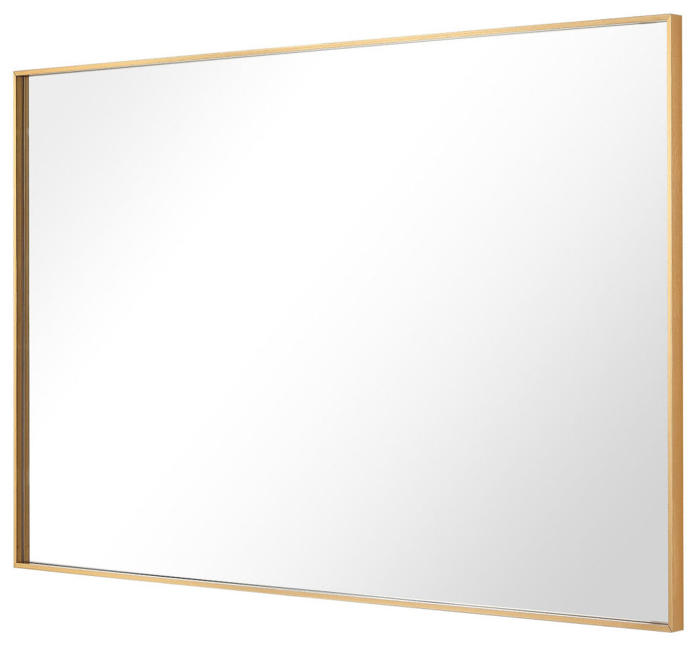 Rectangle Framed Bathroom Vanity Mirror Accent Wall Mirror, Gold, 30"x36