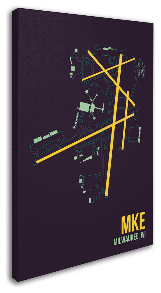 08 Left 'MKE Airport Layout' Canvas Art, 32 x 22