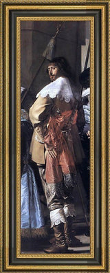 Frans Hals The Meagre Company Detail Framed Premium Canvas Print, 15"x30"