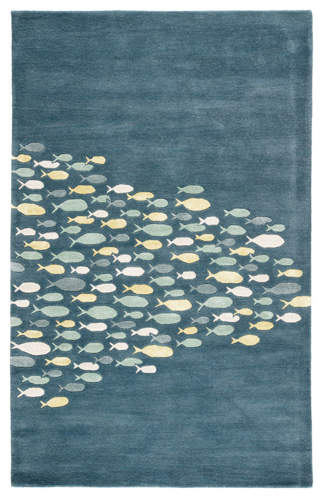 Jaipur Living Schooled Handmade Animal Blue/Gray Area Rug, 8'x11'