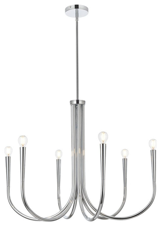 Layne Six Light Chandelier in Chrome