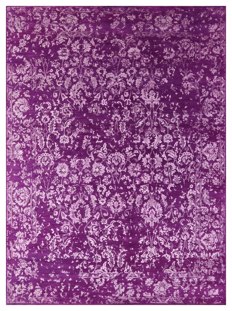 8' 11" X 12' 3" Persian Wool and Silk Hand Knotted Rug Q11762