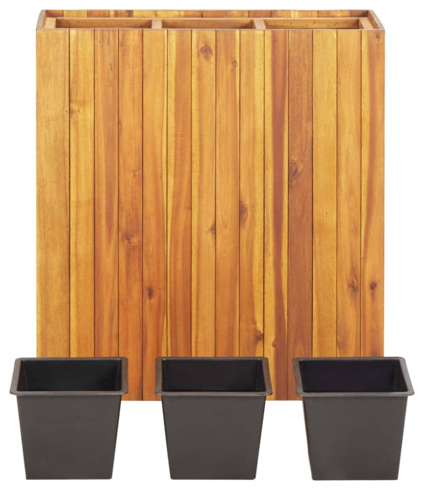 Vidaxl Garden Raised Bed With 3 Pots Solid Acacia Wood