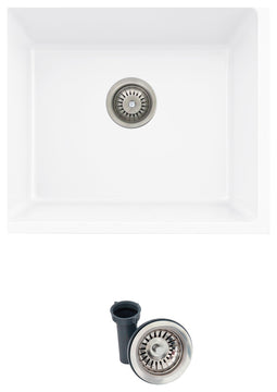 STYLISH 22"Dual Mount Single Bowl White Granite Kitchen Sink
