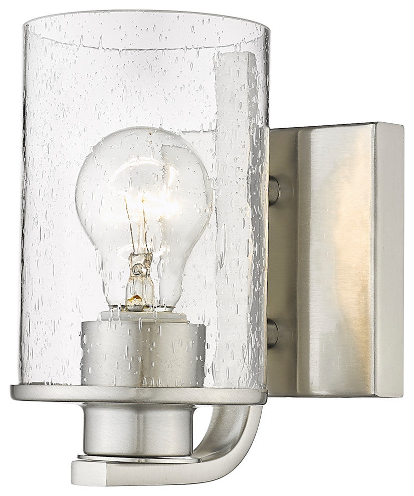 Zlite 492-1S-BN 1-Light Wall Sconce, Clear Seedy