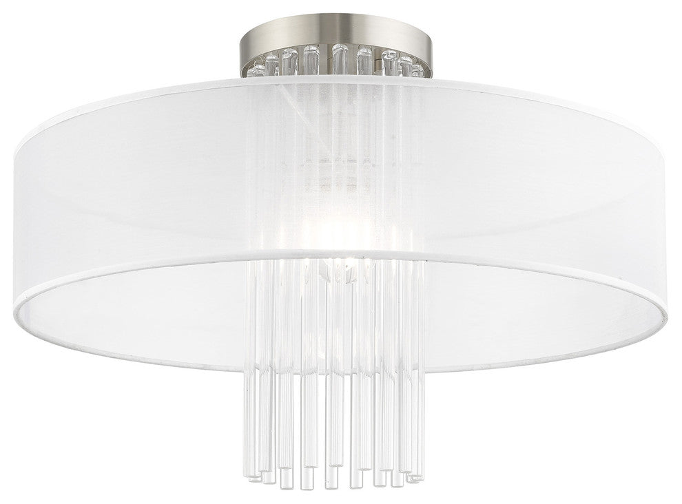 Livex Lighting Brushed Nickel 1-Light Ceiling Mount