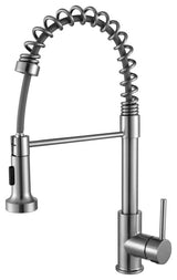 Lanuvio Brass Kitchen Faucet w/ Pull Out Sprayer, Brushed Nickel