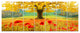 Beautiful Autumn Yellow Tree, Floral Canvas Art Print, 83"x32", 7 Panels