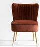WestinTrends 22" Tufted Velvet Accent Chair for Dining, Living Room, Bedroom, Brown