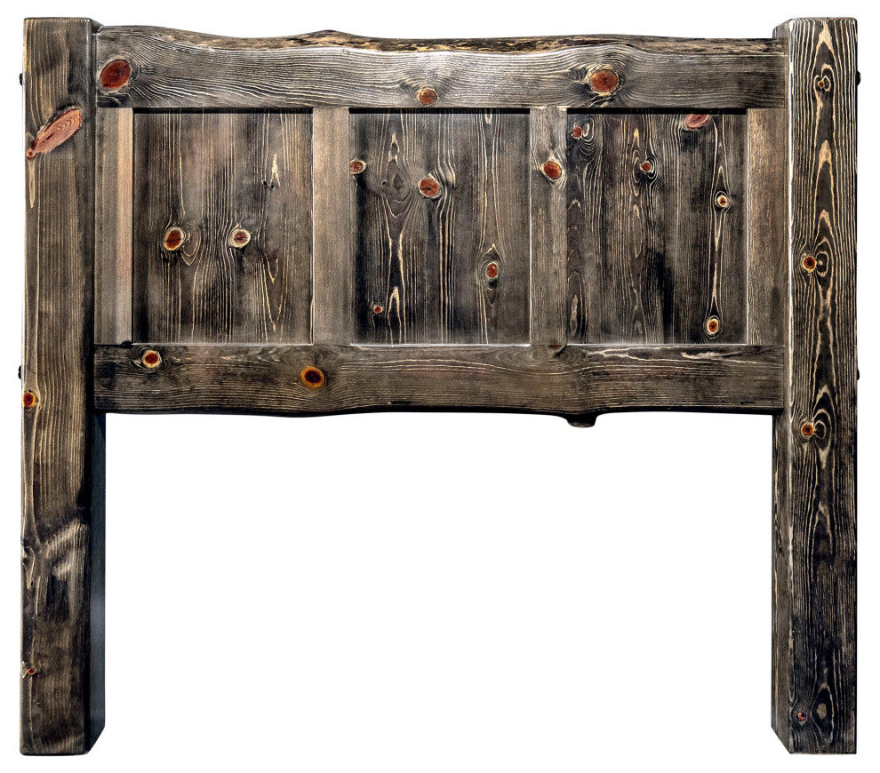 Big Sky Collection Live Edge Panel Headboard, Full, Jacobean Stain