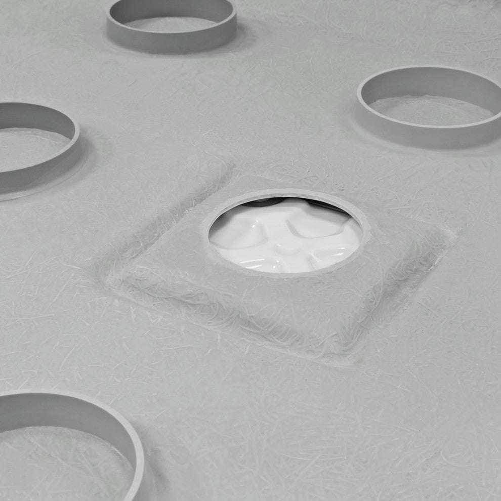 LessCare 48"x34" Single Threshold Shower Pan Base Alcove Center Drain