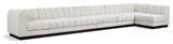Quinn Chenille Upholstered 7-Piece L-Shaped Modular Sectional, Cream
