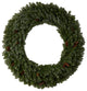 5' Flocked Faux Xmas Wreath W/Pinecones, Clear LED Lights & Bendable Branches