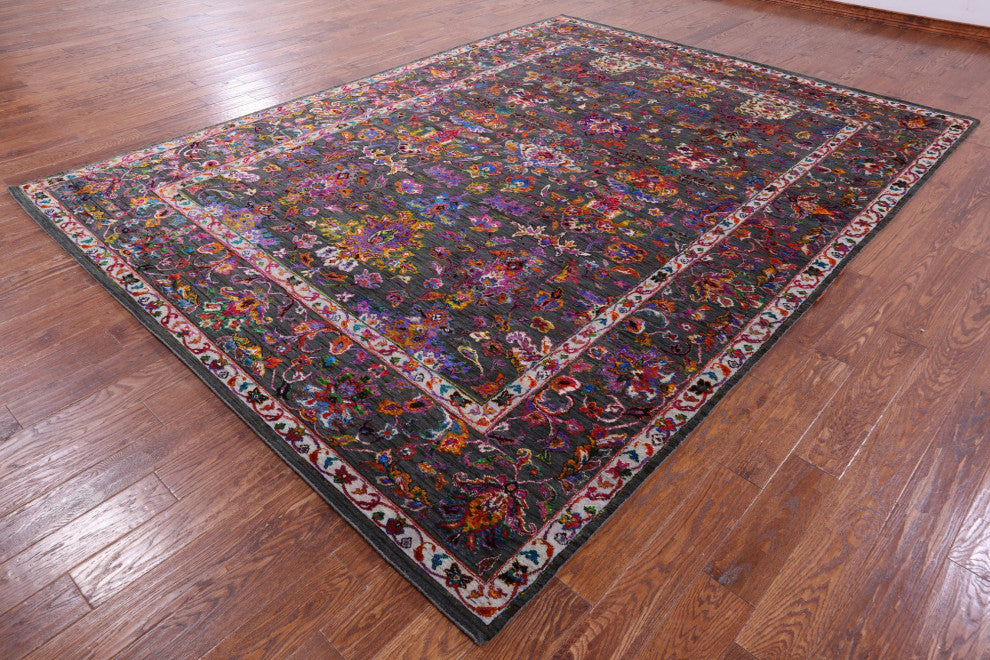 8' 10" X 11' 10" Wool & Silk Persian Hand-Knotted Rug - Q13733