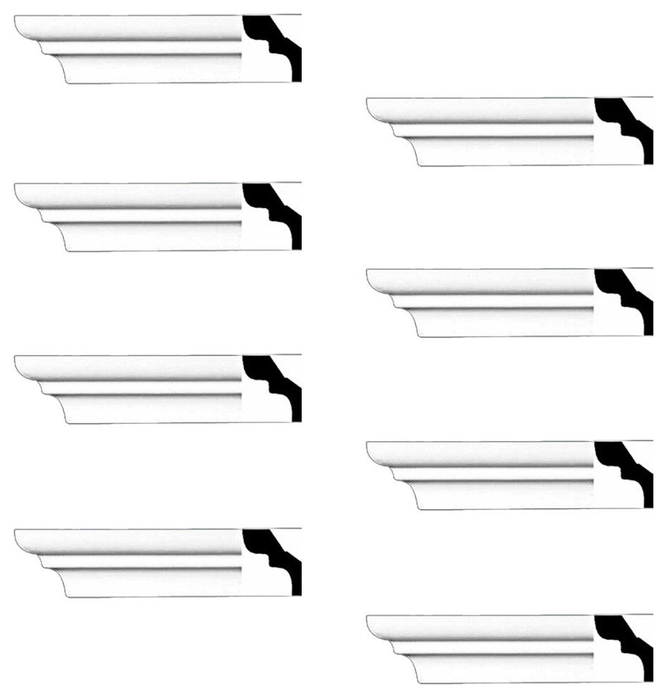 Cornice White Urethane Holbrook Simple Design 8 Pieces Totaling 768" Length