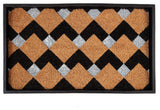 24.5"x14"x1.5" Rubber Boot Tray With Tan/Black Chevron Coir Insert