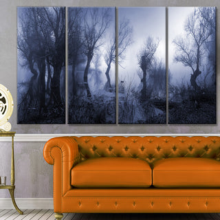 Creepy Landscape in Sepia Tones, Landscape Canvas Art Print, 48"x28", 4 Panels