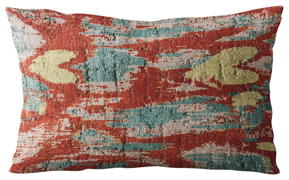 Plutus Multi-Color Velvet iKat Luxury Throw Pillow, 24"x24"