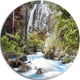 Blue Klonglan Waterfall, Photography Disc Metal Wall Art, 23"