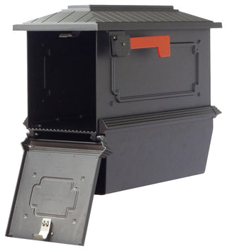 Kingston Curbside Mailbox with Paper Tube, Black
