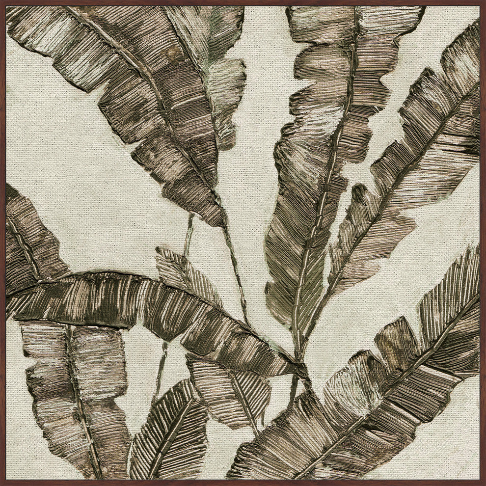 "Sephia II" Floater Framed Painting Print on Canvas, 24"x24"