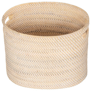 Loma Rattan Oval Magazine Rack, White-Wash