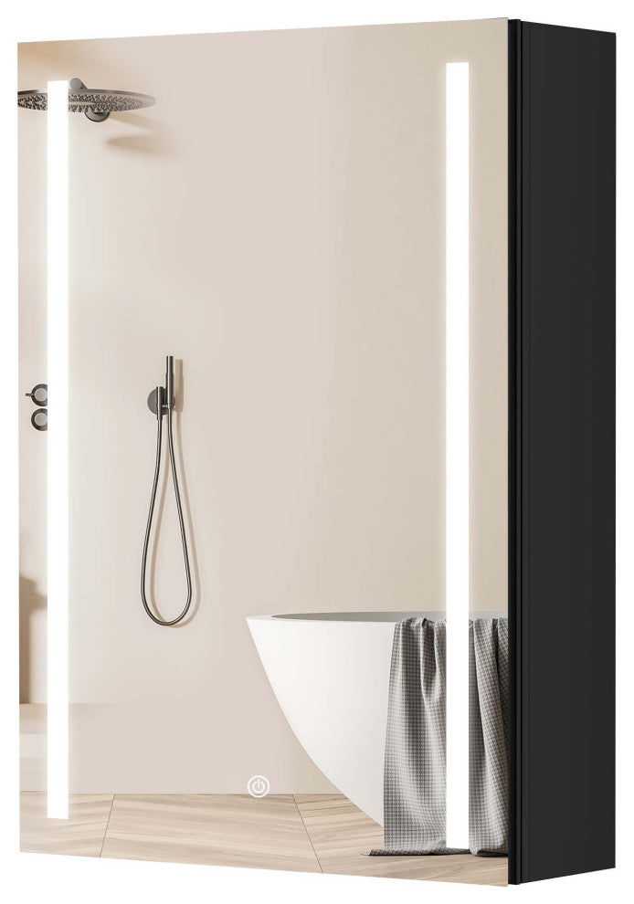 DIY LED Bathroom Medicine Cabinet With Mirror Left Door