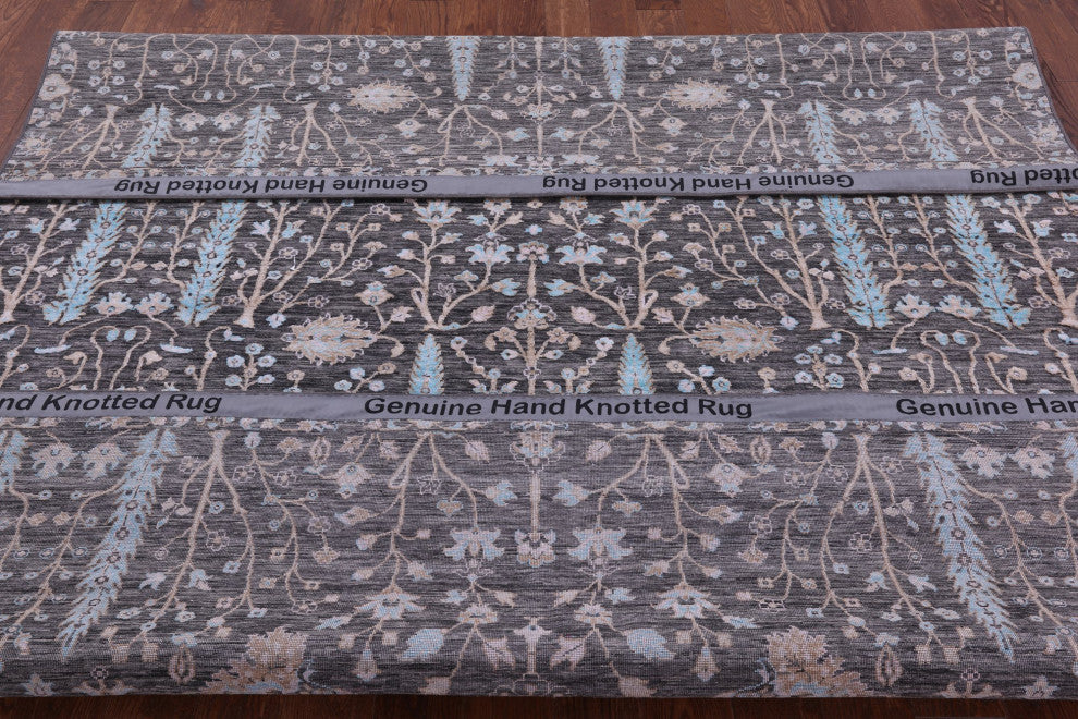 8' 1" X 10' 1" Wool and Silk Persian Ziegler Hand-Knotted Rug Q9240
