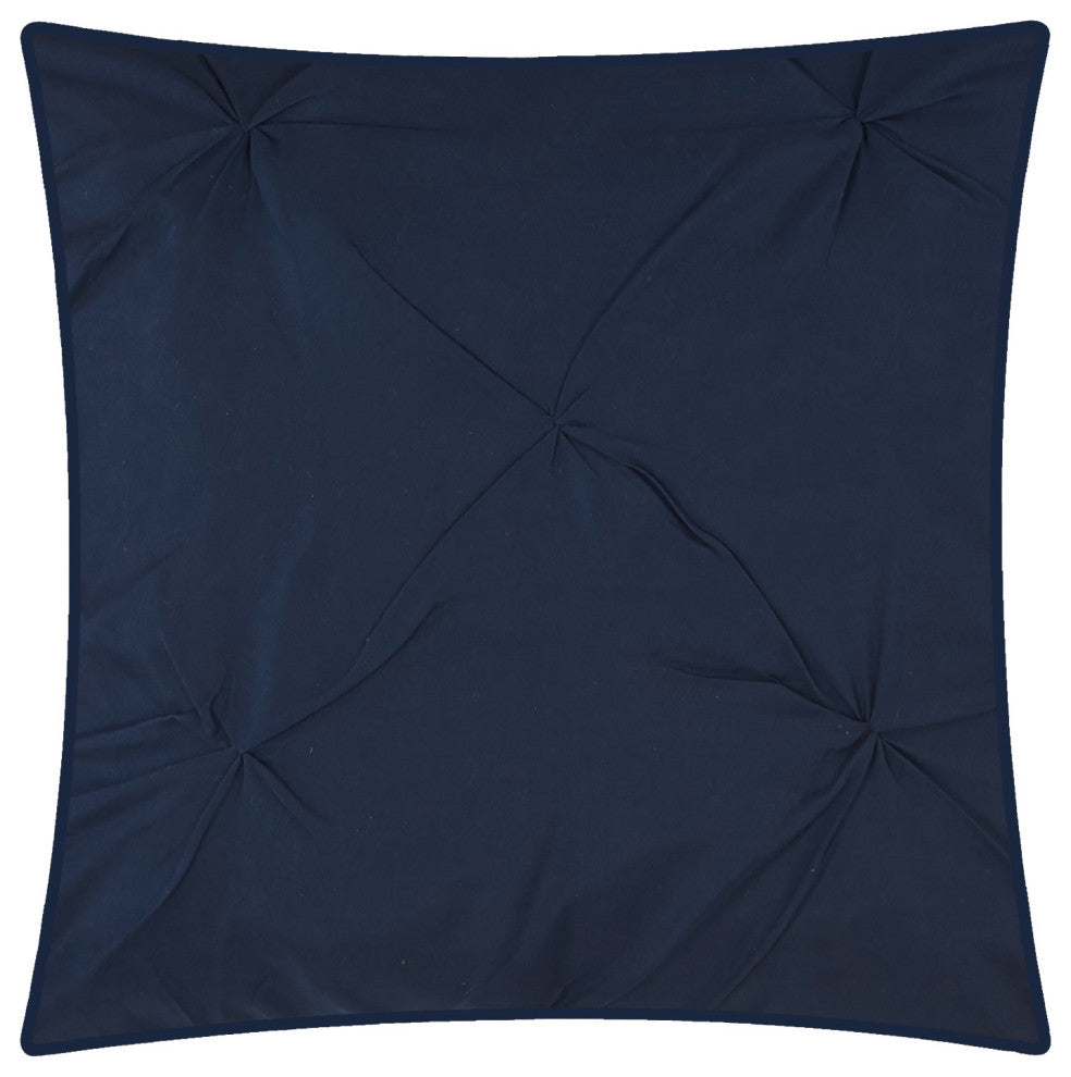 Loren 7-Piece Reversible Comforter Set, Navy, Queen