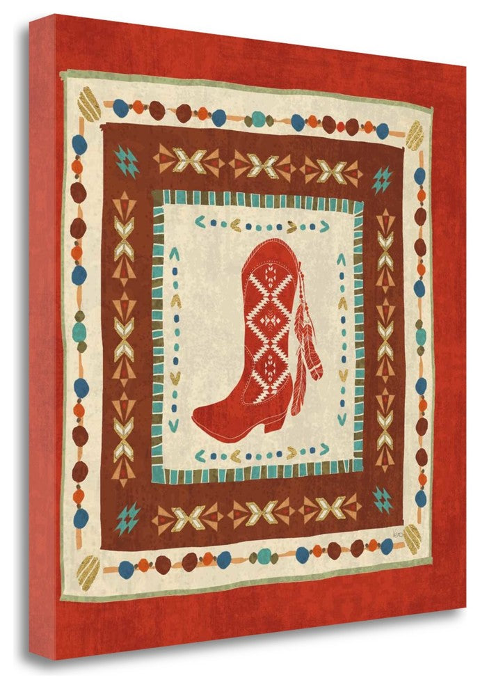 "Southwest At Heart Tile II" By Veronique Charron, Giclee on Gallery Wrap Canvas