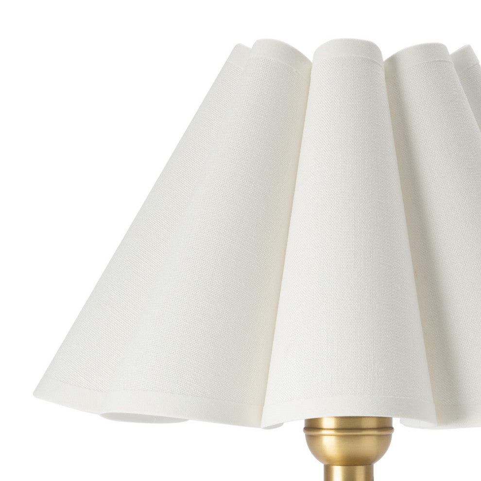Giorgio Crystal Mini Lamp, Natural Brass With White Shade