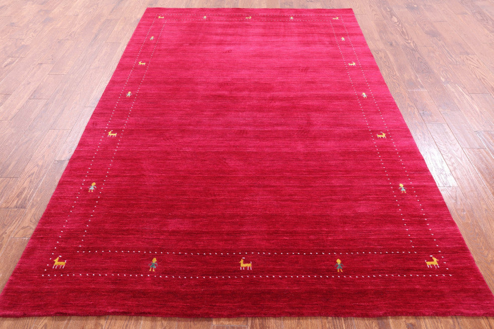 Persian Gabbeh Handmade Wool Rug 6' 0" X 9' 0" - Q15217