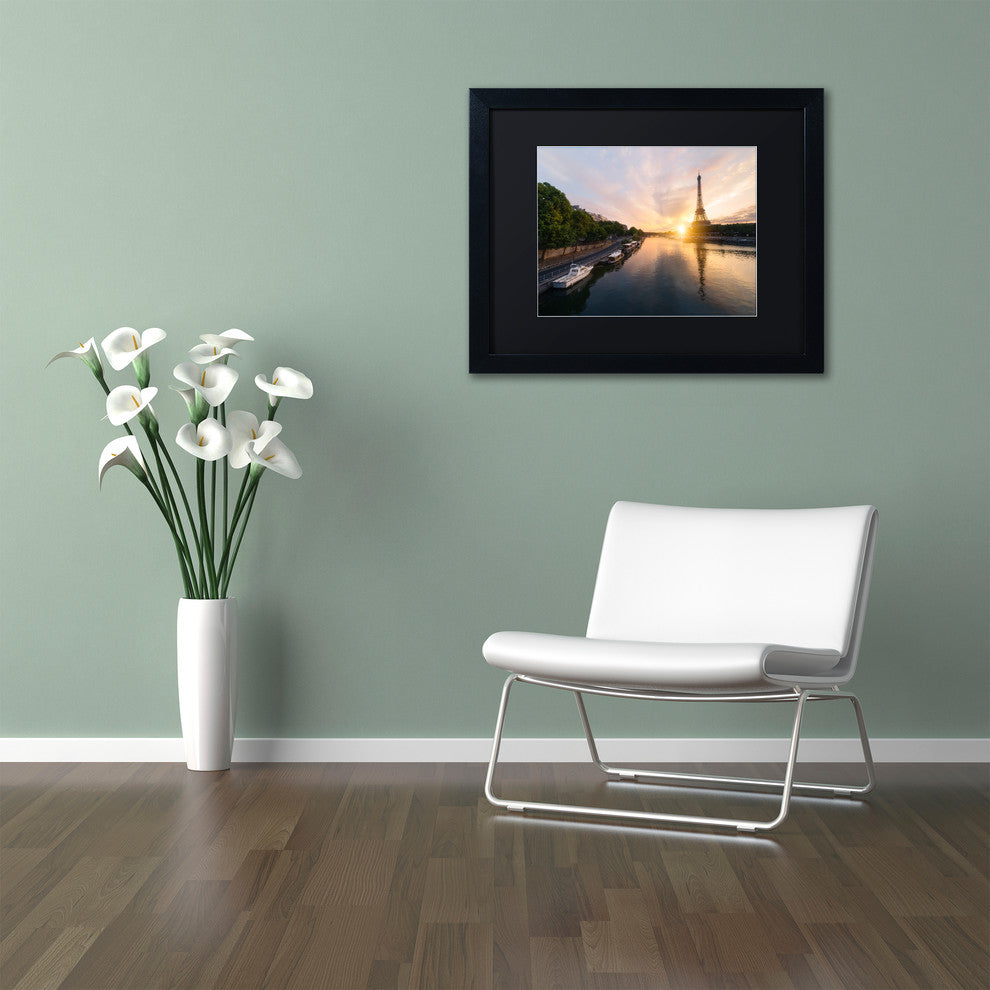 Mathieu Rivrin 'Stay Up Paris' Matted Framed Art, Black Frame, Black, 14x11