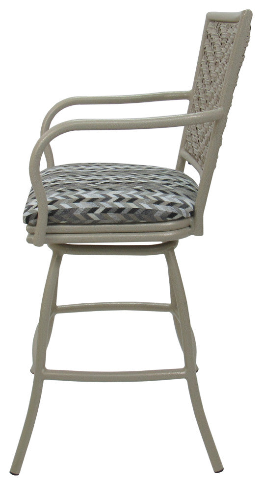 Set of 3, Outdoor/Indoor Erin Counter/Bar Stool, Simi Soft Gray on Beige, 26"