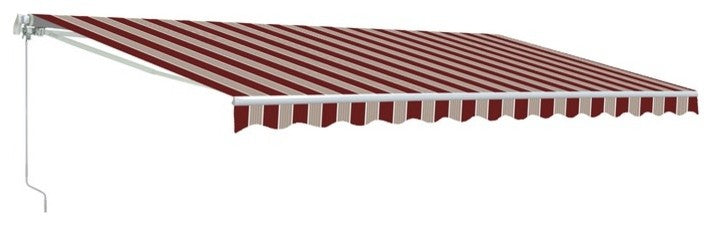 Aleko Retractable Awning, 13''x10'', Multistripes Red