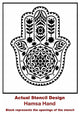 Mandala Stencil Hamsa Hand, Reusable For Walls, Large