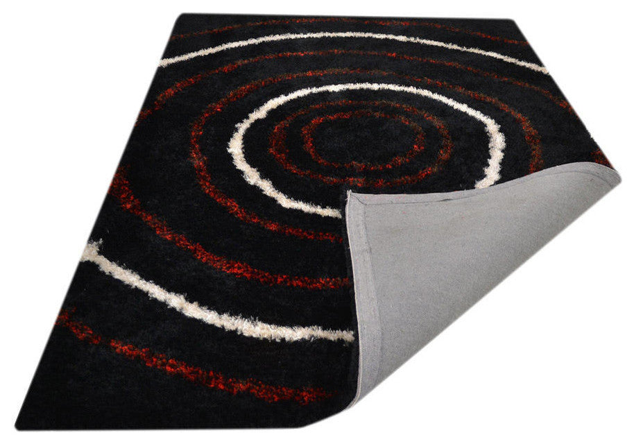 Shaggy Modern Contemporary Hand-Tufted Indian Oriental Area Rug, Multi, 6x9'