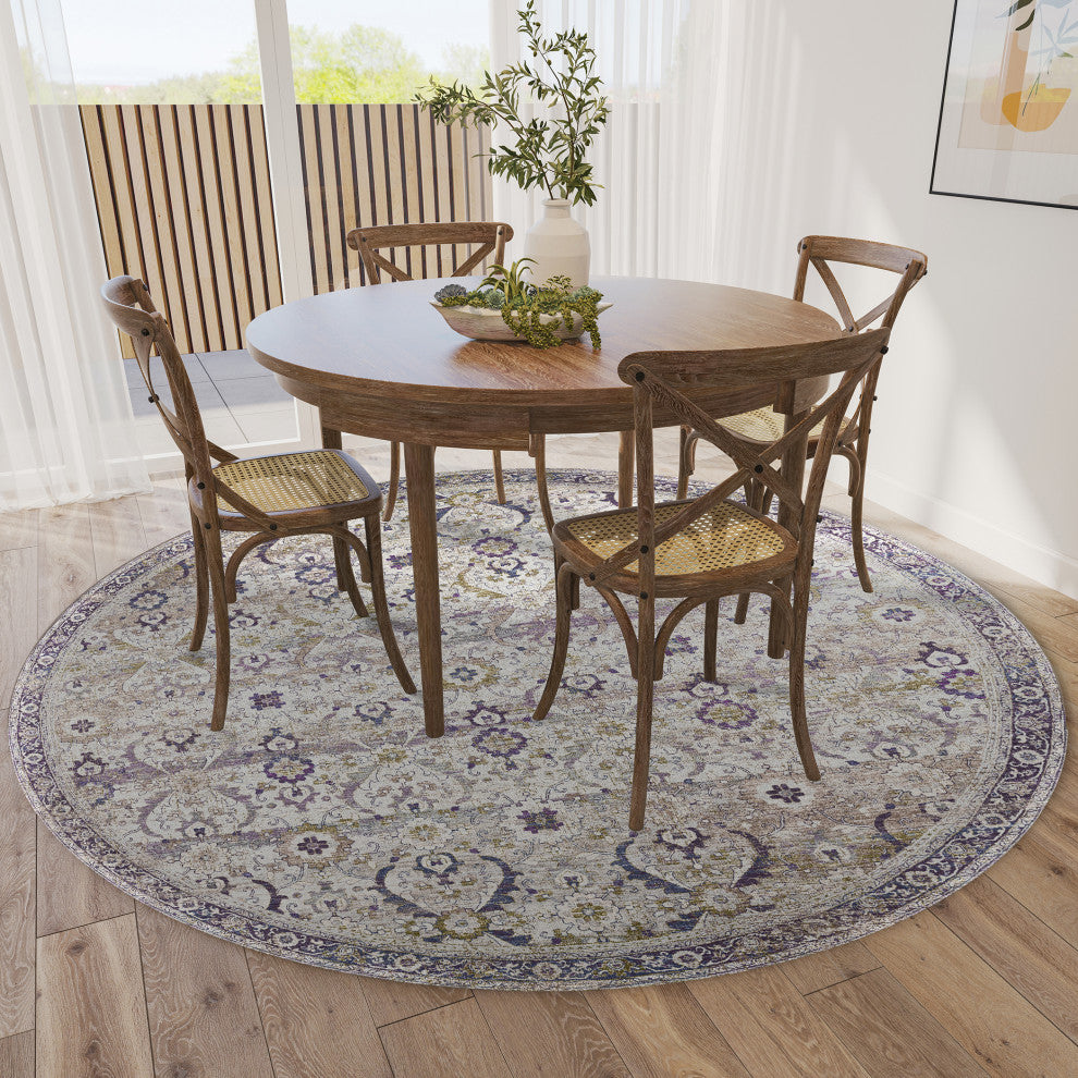 Jericho JC1 Oyster 8' x 8' Round Rug