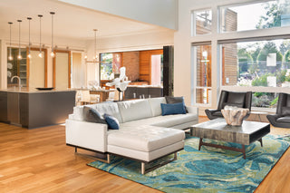 Watercolors Teal Geode Plush Area Rug, 3'3"x4'11"